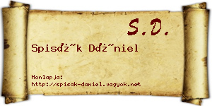 Spisák Dániel névjegykártya