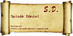 Spisák Dániel névjegykártya